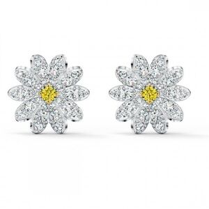 Swarovski Eternal Flower – White and Yellow Stud Earrings